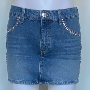 MNG by Mango Studded Denim Mini Skirt~Size Small
